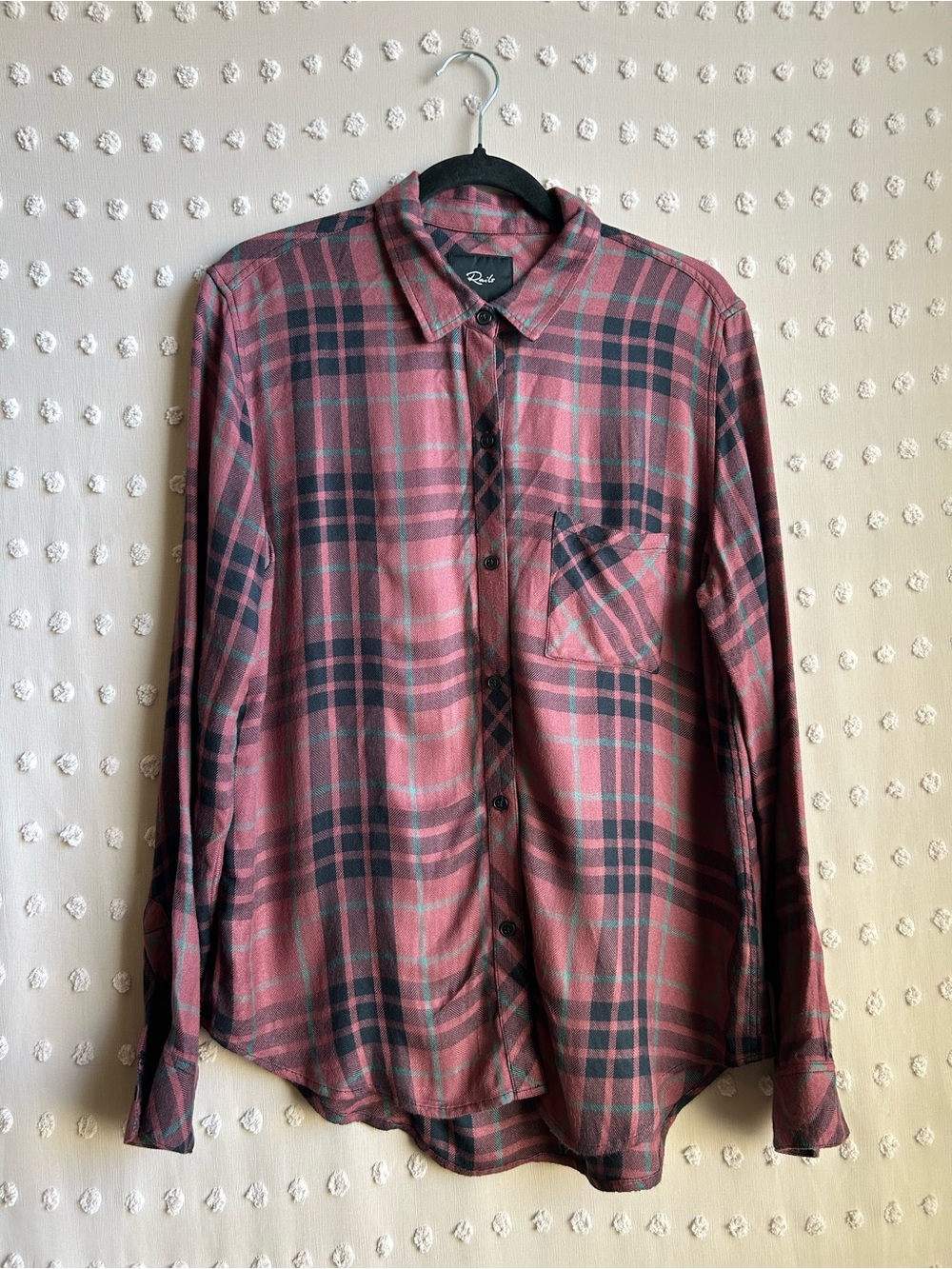 Rails Women’s Hunter Plaid Long Sleeve Button Up Sz M Midnight Rose